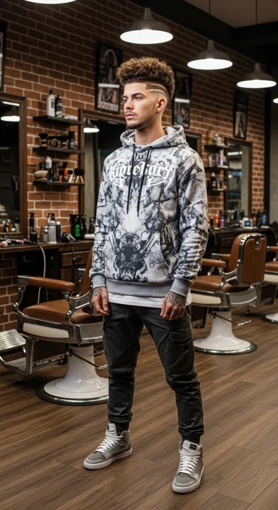 High Fade Curly Undercut