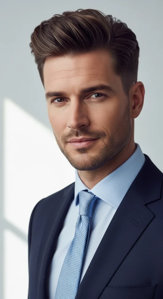 Textured Quiff with Taper Fade Office Safe