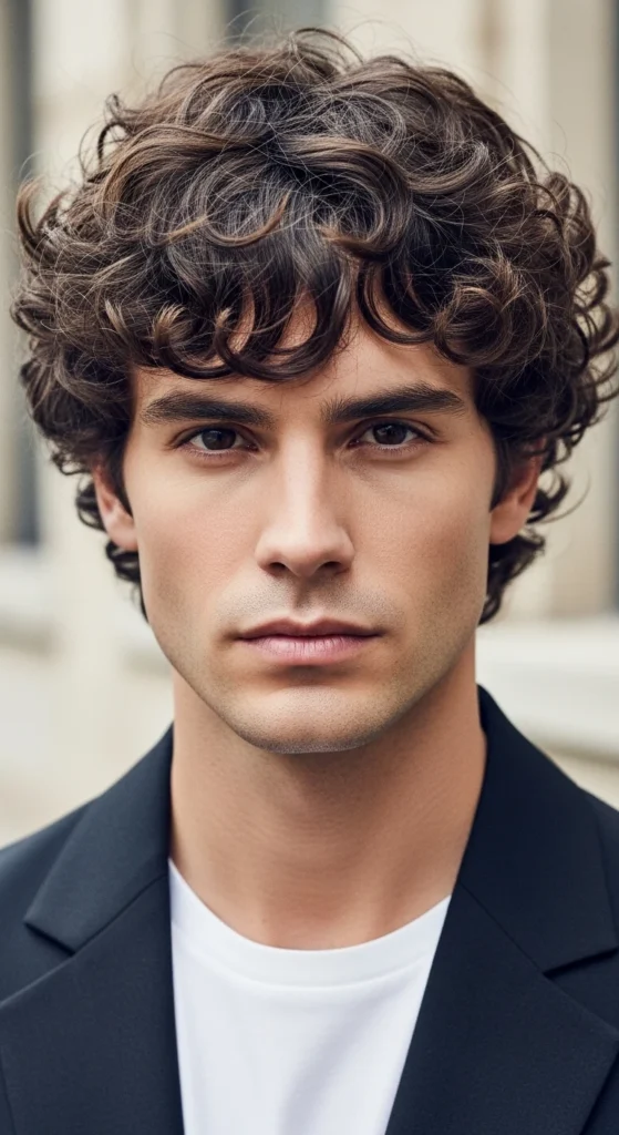 Curly Middle Part