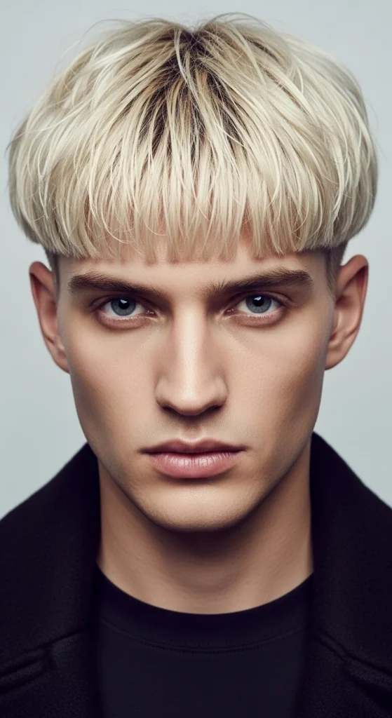 Bleached Textured Bowl Cut
