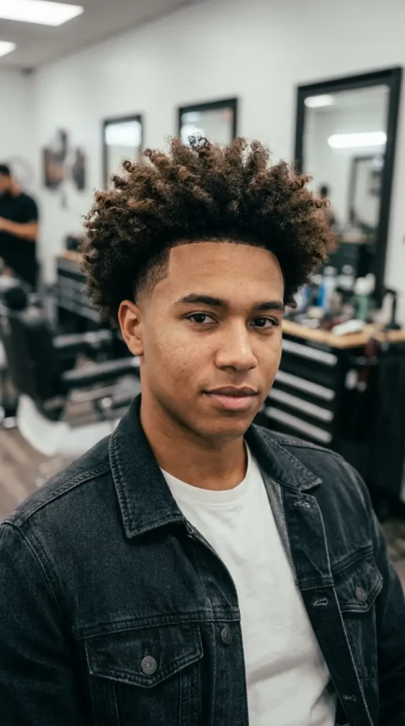 Curly Blowout Taper Fade