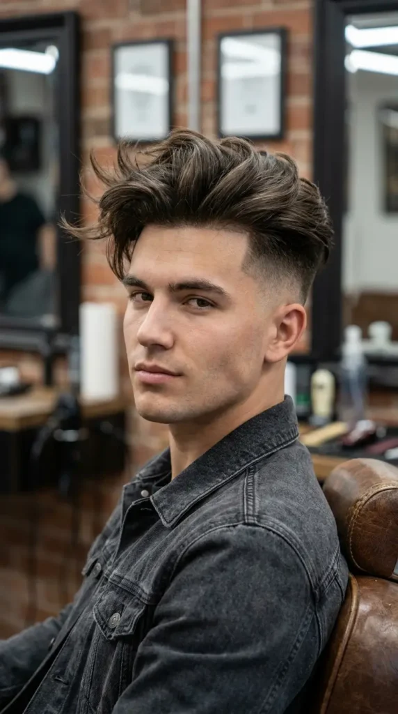 High Fade with Blowout