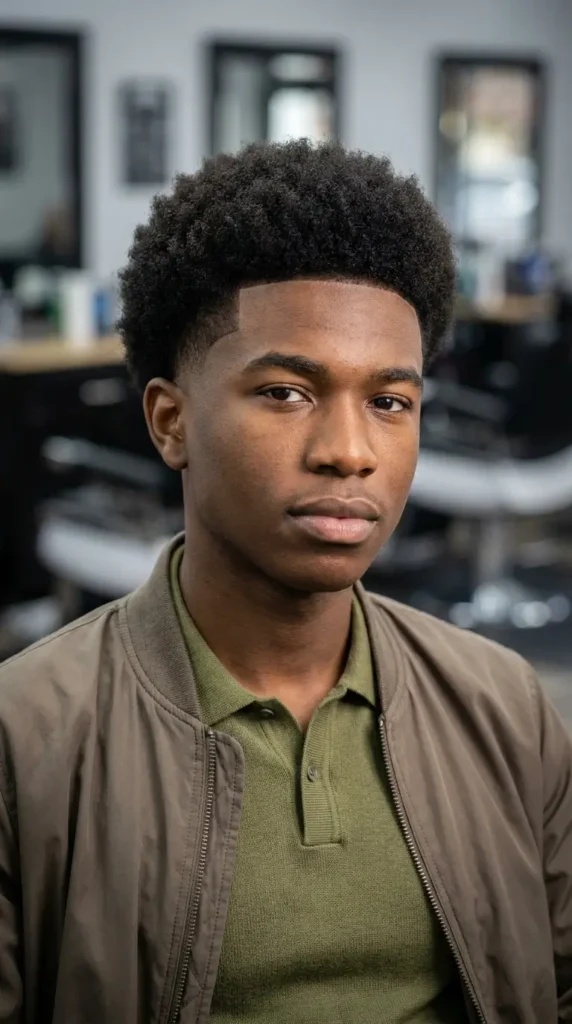 For Black Afro Hair Tapered Afro Line-Up