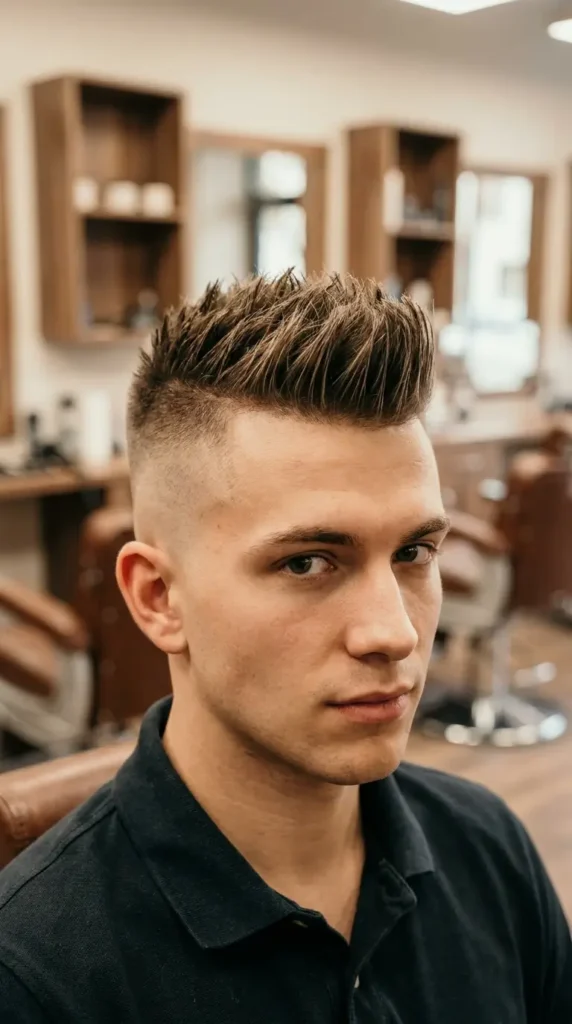 High Fade with Classic Faux Hawk