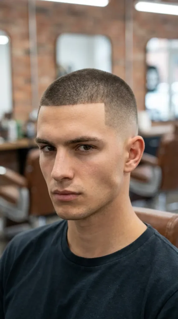 High Fade with Buzz Cut and Line-Up