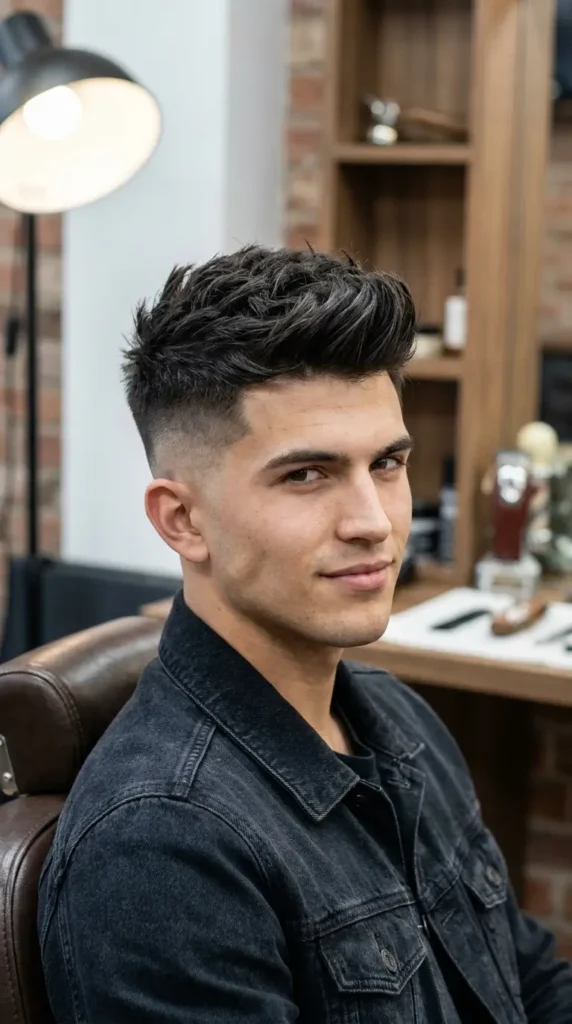 High Fade with Textured Quiff