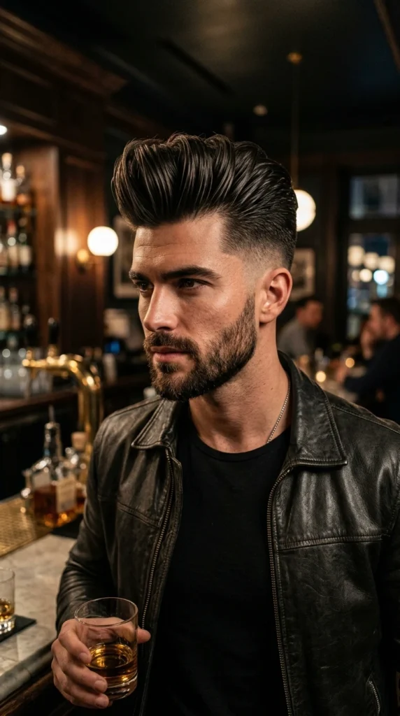 Slick Back Pompadour