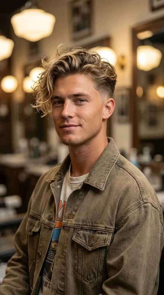 Surfer Hairstyle with Mid Fade