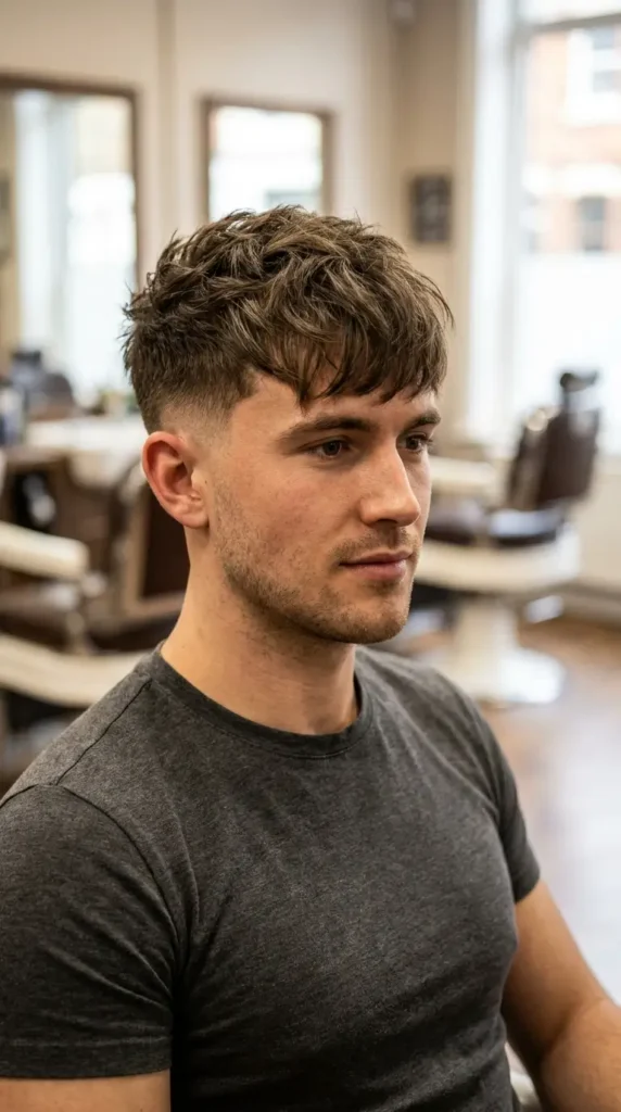 Low Taper Fade with Textured Fringe