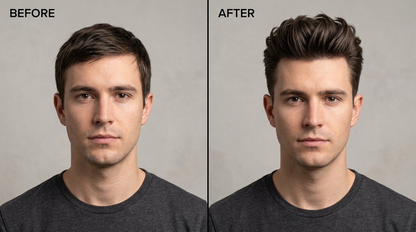 Flat Hair to Voluminous Matte Quiff Transformation